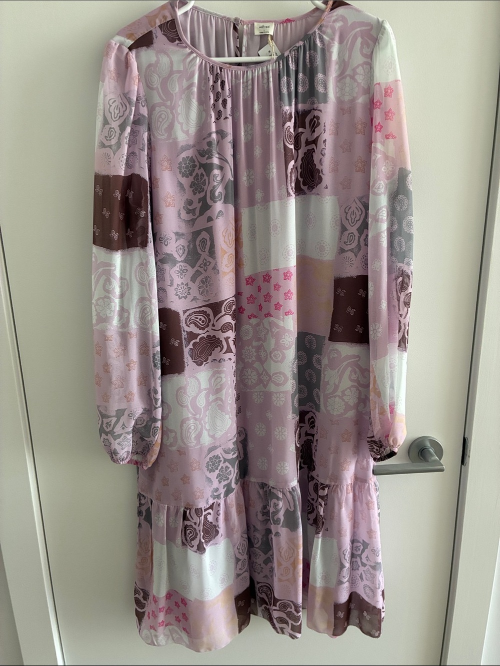 Wilfred Lilac Patchwork Midi Dress